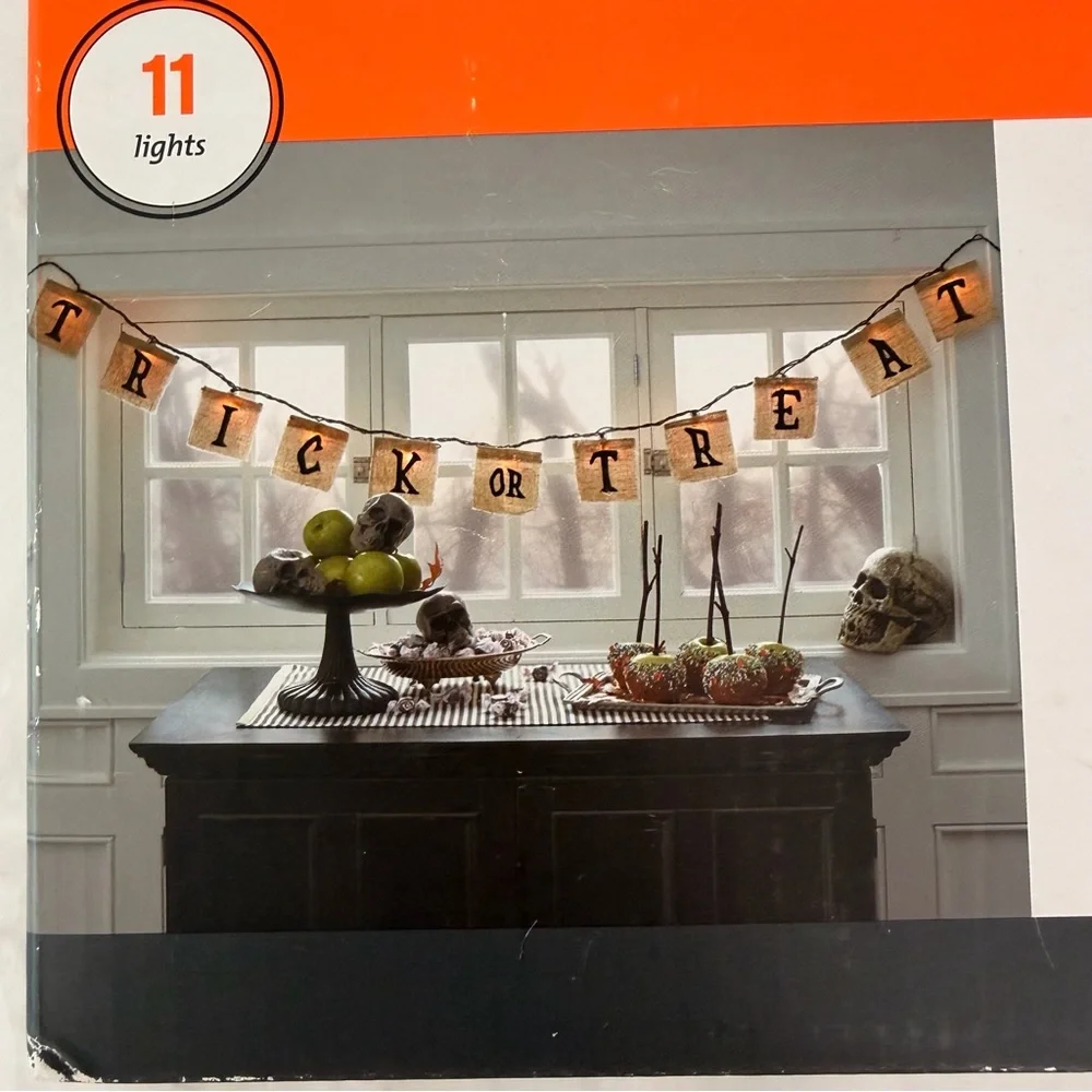Halloween Lit Trick-or-Treat Banner with Lights